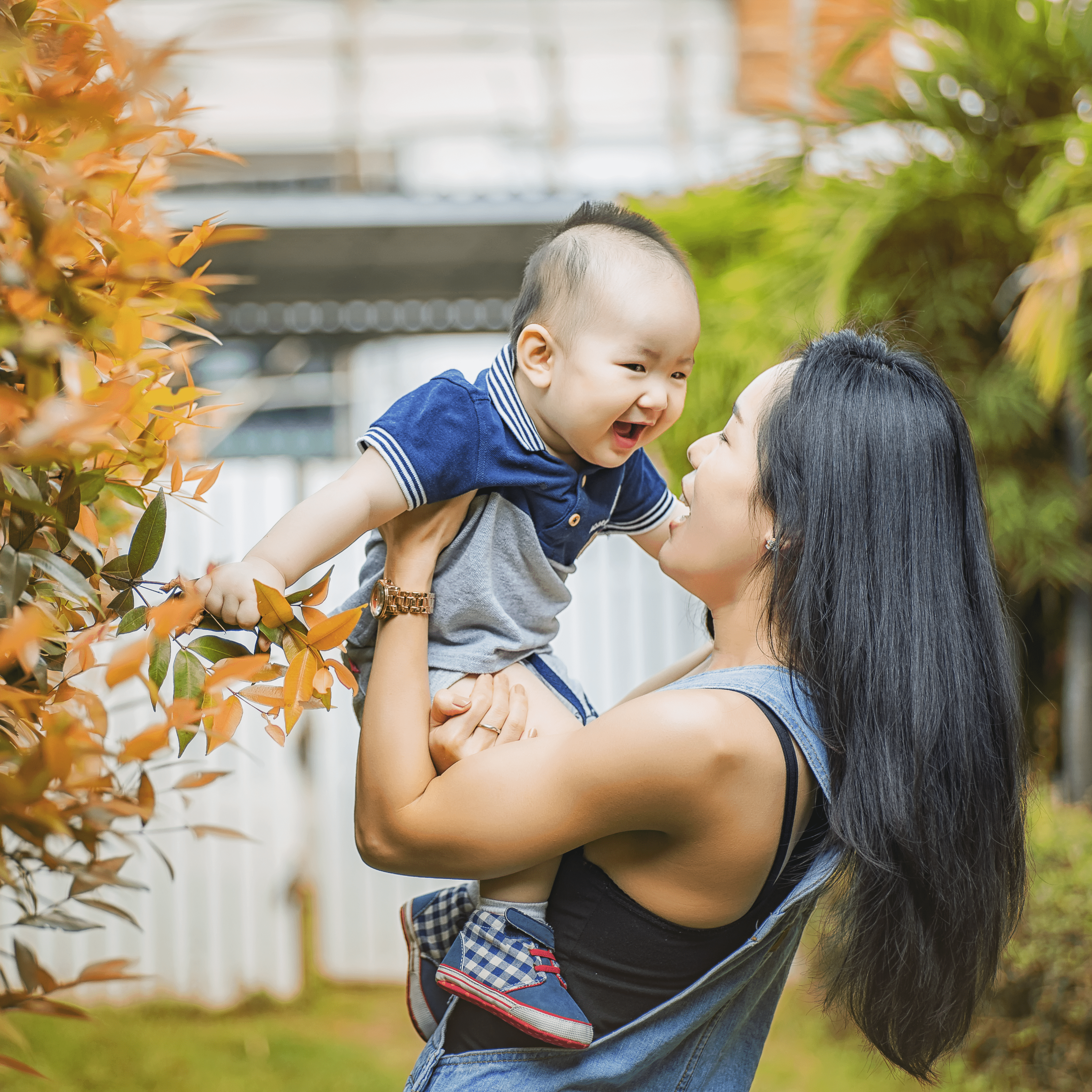 Woman holding baby